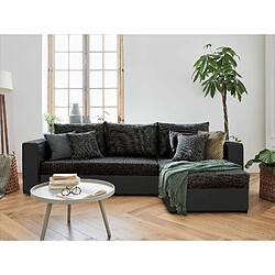 Bestmobilier Opale - canapé d'angle réversible 4 places - convertible - avec coffre - en tissu et simili