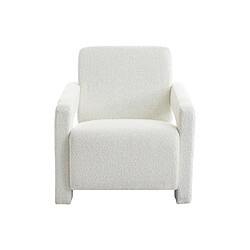 Vente-Unique Fauteuil en tissu bouclette blanc ISPARTA