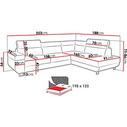 Avis Palozi Sofa Canapé d'angle Gauche Fonti en velours côtelé - 5 places - Beige