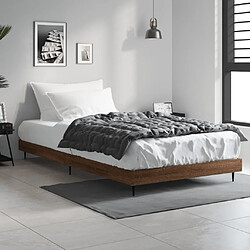 vidaXL Cadre de lit sans matelas chêne marron 100x200 cm