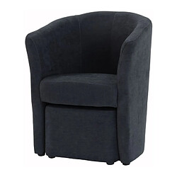 But Fauteuil cabriolet et pouf CLAYTON tissu Soro gris foncé pas cher