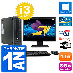 PC HP EliteDesk 800 G1 Ecran 19" Core i3-4130 RAM 8Go Disque 1To Windows 10 Wifi · Occasion 