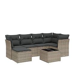 Maison Chic Salon de jardin avec coussins 7 pcs, Ensemble Tables et chaises de jardin, gris résine tressée -GKD974900