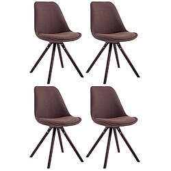 Decoshop26 4 chaises de salle à manger style scandinave en tissu marron pieds rond en bois marron CDS10339