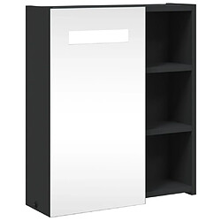 vidaXL Armoire de salle de bain à miroir avec LED noir 45x13x52 cm