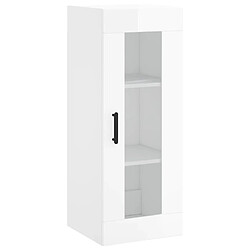 Maison Chic Armoire murale,Meuble de Rangement,Armoire Suspendue blanc brillant 34,5x34x90 cm -MN18210