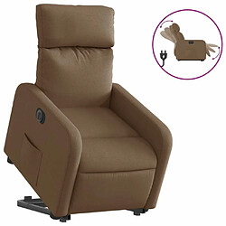 Maison Chic Fauteuil Relax pour salon, Fauteuil inclinable électrique marron tissu -GKD65176