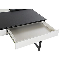 Avis Pegane Bureau en MDF coloris blanc/noir et métal - Longueur 110 x Hauteur 76 x Profondeur 55 cm