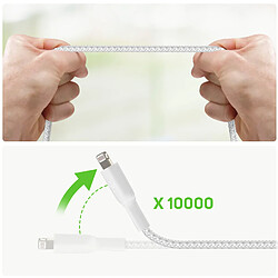 Belkin Câble USB A - Lightning à gaine tressée/ 1M blanc pas cher