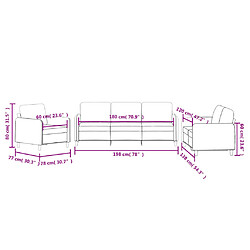 vidaXL Ensemble de canapés 3 pcs gris clair velours pas cher