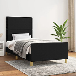 Maison Chic Cadre/structure de lit avec tête de lit pour adulte - Lit Moderne Chambre Noir 80x200 cm Tissu -MN69193