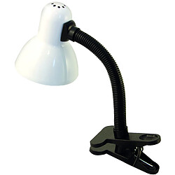 VELAMP CHARLESTON CLIP: Lampe de bureau avec culot E27 et clip, blanc 