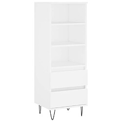 vidaXL Buffet haut Blanc 40x36x110 cm Bois d'ingénierie