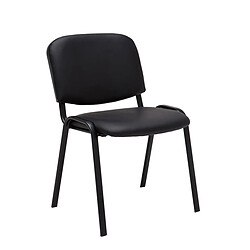 Decoshop26 Chaise visiteur assise rembourrée en synthétique noir BUR10067