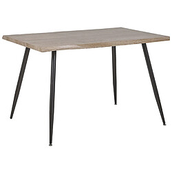 Beliani Table à manger effet bois clair et noire 120 x 80 cm LUTON