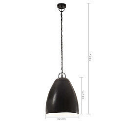 vidaXL Lampe suspendue industrielle 25 W Noir Rond 32 cm E27 pas cher