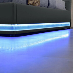 Avis Meubler Design Lit Led Avec Coffre De Rangement Ava - Gris - 160x200