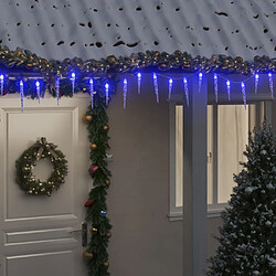 Acheter vidaXL Guirlande lumineuse à glaçons de Noël 40 pcs Bleu Acrylique