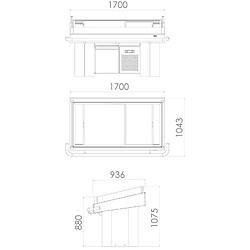Comptoir Réfrigéré à Poisson en Inox - L 1700 mm - Combisteel