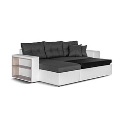 Acheter Bestmobilier California - Canapé d'angle réversible - convertible avec coffre et étagère de rangement - en simili et tissu