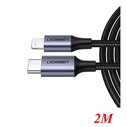 Ugreen 60761 mobile phone cable Ugreen 60761 câble de téléphone portable Noir 2 m USB C Lightning