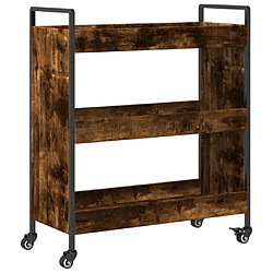 Maison Chic Desserte de cuisine | Chariot de cuisine | Meuble de rangement roulant chêne fumé 70x30x82 cm bois d'ingénierie -GKD48122