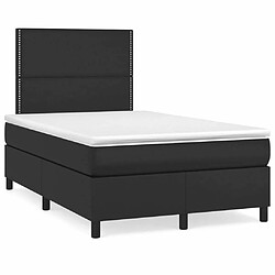 Maison Chic Lit adulte- Lit + matelas + LED,Sommier à lattes de lit matelas LED noir 120x190 cm similicuir -GKD91503