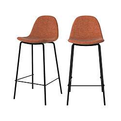 Rendez Vous Deco Chaise pour îlot central Henrik en tissu terracotta 65,5 cm (lot de 2)