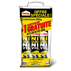 Lot de 3 cartouches de 380g de colle à mastic Pattex + 1 gratuite