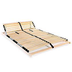 vidaXL Sommier à lattes sans matelas avec 28 lattes 7 zones 120x200 cm 