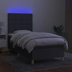 Avis vidaXL Sommier à lattes de lit et matelas et LED Gris foncé 100x200 cm