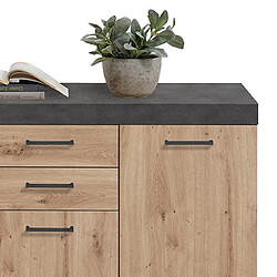 Avis Mes Buffet 3 portes et 2 tiroirs 120 cm XL chêne et anthracite - MIDDO