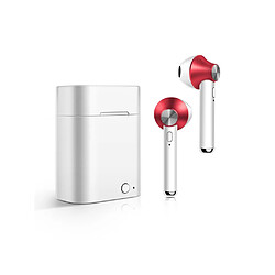 Eko Écouteurs Sans fil iSteel Bluetooth 5.0 LED avec Micro et Commandes Tactiles Rouge 