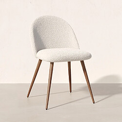 Avis ICONIK INTERIOR Chaise de salle à manger - Tapissée en tissu bouclé - Scandinave - Evelyne Blanc