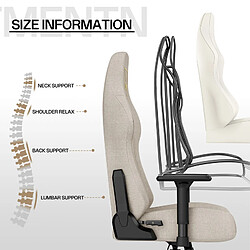 Chaise de jeu - Chaise de bureau d'ordinateur Rattantree avec accoudoir 3D - Chaise de bureau à domicile ergonomique avec support à dossier haut - Chaise de jeu pour enfants adultes - Beige pas cher