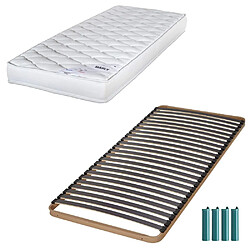 Ebac Matelas mousse + Sommier métal C224 90x190 Marly - Hauteur 15 cm - Soutien ferme