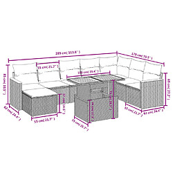 Avis Maison Chic Ensemble Tables et chaises d'extérieur 9 pcs avec coussins,Salon de jardin noir résine tressée -GKD345919