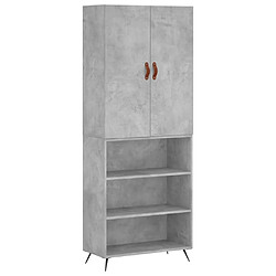 Maison Chic Buffet,Meuble de Rangement,commode pour salon,Cuisine Gris béton 69,5x34x180 cm Bois d'ingénierie -MN81825