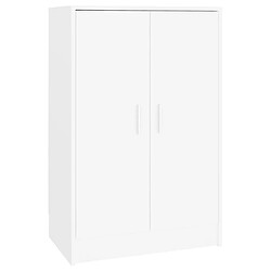 vidaXL Armoire à chaussures Blanc 60x35x92 cm Bois d’ingénierie