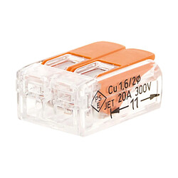 Borne de raccordement S221 Compact - Connexion rapide - 2 conducteurs avec leviers 4mm² - orange - Wago