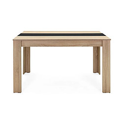 Acheter Mes Table à manger bicolore 138x80x74 cm décor chêne et blanc ou noir