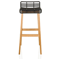 Tabouret de bar / tabouret de comptoir LONSO W chêne / plastique noir hjh OFFICE