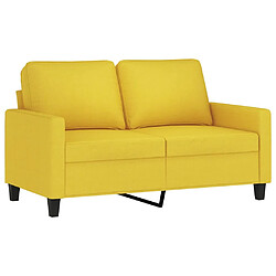 vidaXL Canapé à 2 places Jaune clair 120 cm Tissu