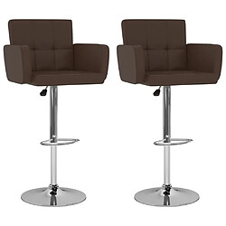 vidaXL Tabourets de bar lot de 2 marron similicuir 