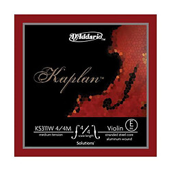 D'Addario KS311W Kaplan Mi anti-sifflement filé aluminium pour Violon 4/4