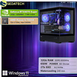 Sedatech PC Gamer Pro V360 • AMD Ryzen 9 7900X • RTX4070 Super • 32Go DDR5 • 2To SSD M.2 • Windows 11