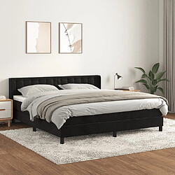 Maison Chic Lit Adulte - Lit simple Lit à sommier tapissier et matelas moelleux - Meuble de Chambre - Noir 160x200 cm Velours -MN36655