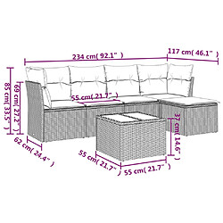 Avis Maison Chic Salon de jardin 6 pcs avec coussins | Ensemble de Table et chaises | Mobilier d'Extérieur noir résine tressée -GKD79720