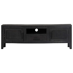 Maison Chic Meuble TV scandinave - Banc TV pour salon Noir 118 x 30 x 40 cm Bois de manguier massif -MN65524