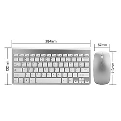 Avis YP Select Ensemble de clavier sans fil ultra-mince pour mini souris Ensemble de souris USB sans fil - Argenté Gris